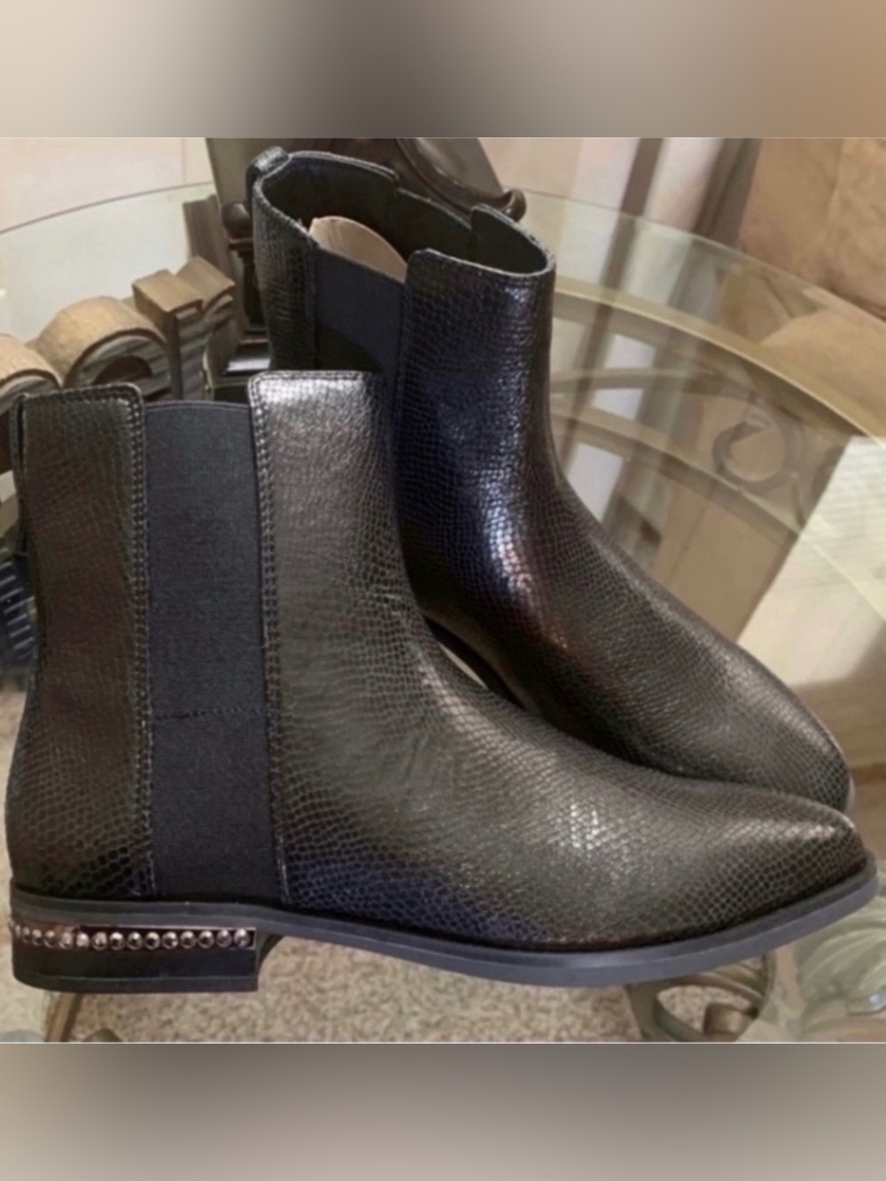 Franco Sarto Size 7.5 Black Leather Booties(NEW)